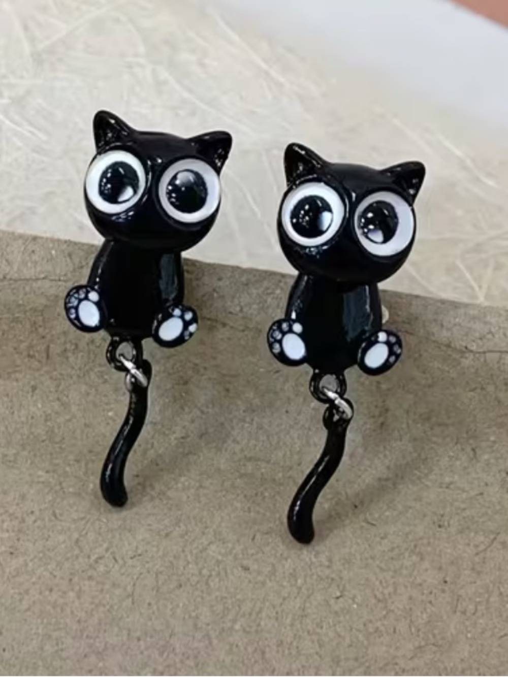 Black Cat Dangle Earrings – Cute Cartoon Kitty